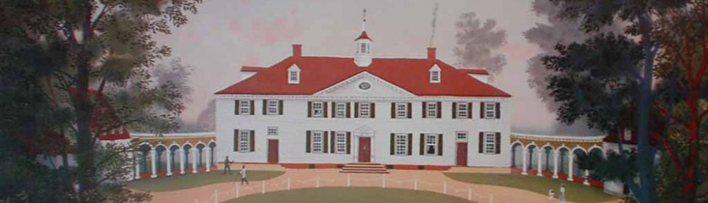 Mount Vernon by Michel Delacroix - offset lithograph reproduction vintage fine art print