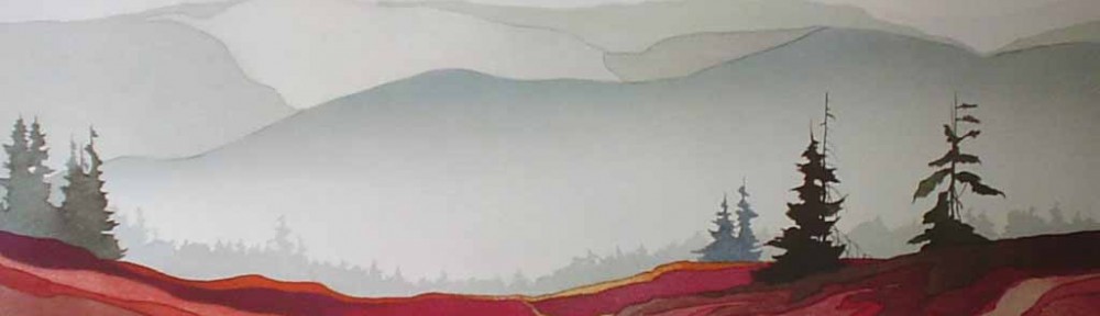 Looking Over To Black Tusk by Deryk Houston - offset lithograph vintage fine art print
