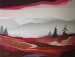 Looking Over To Black Tusk by Deryk Houston - offset lithograph vintage fine art print