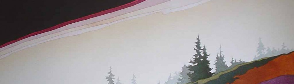 Grouse Mountain by Deryk Houston - offset lithograph vintage fine art print