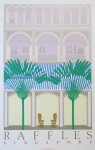 Raffles Singapore by Perry King - original silkscreen fine art poster