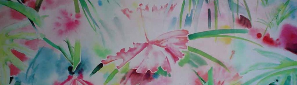 Hawaii Floral by Ruth Kjaer, published by Judith L. Posner Gallery - offset lithograph reproduction vintage 1980's poster art print
