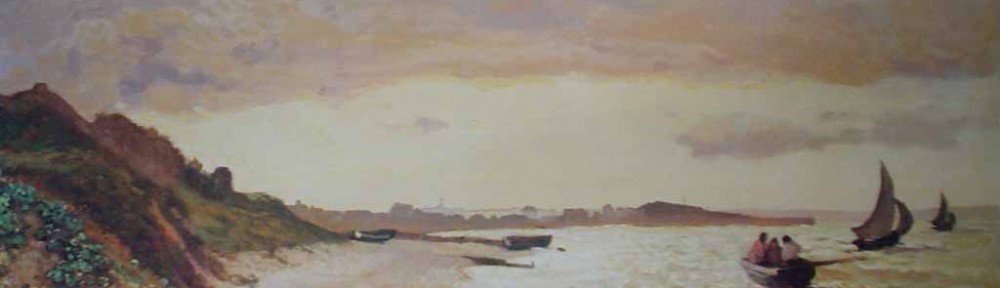 View Of The Coast At Le Havre by Claude Monet - offset lithograph reproduction fine art print
