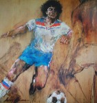 Soccer, Harrods Knightsbridge 1982 by LeRoy Neiman - offset lithograph vintage poster print art reproduction