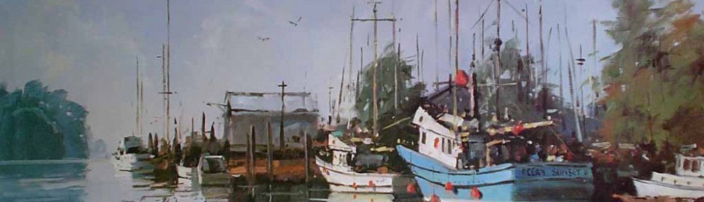 Fraser River by Peter Beadle, signed, titled and numbered 106/350 by artist - offset lithograph limited edition vintage fine art print