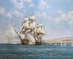 The Smoke Of Battle, The Gallant Speedy by Montague Dawson - offset lithograph reproduction vintage 1972 fine art print