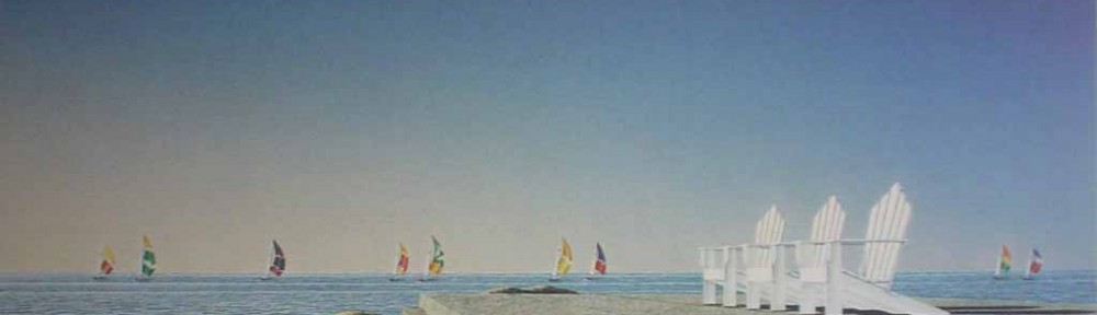 Terrace, Pacific Rim by Keith Hiscock - offset lithograph reproduction vintage fine art print