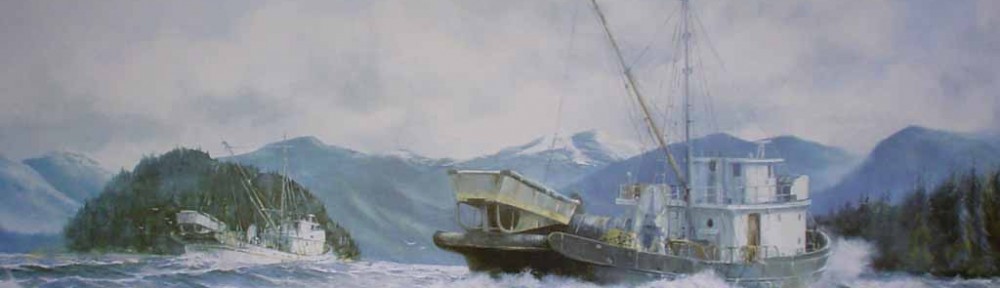 Seiners Running by Robert McVittie, numbered 109/950 and signed by artist - offset lithograph limited edition vintage fine art print