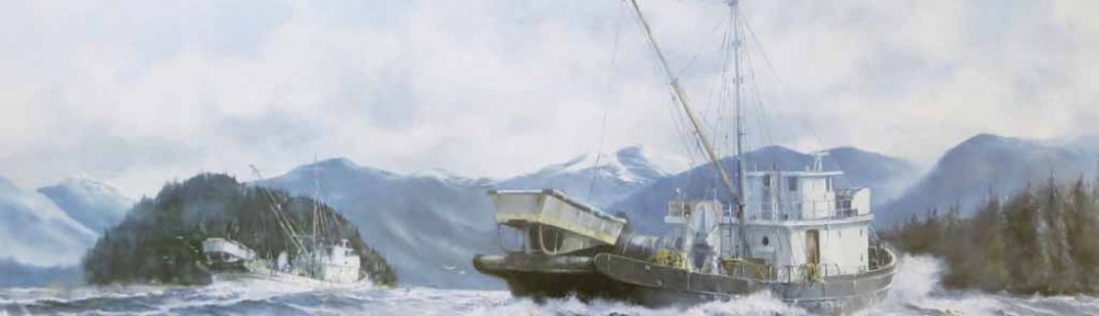 Seiners Running by Robert McVittie, numbered 110/950 and signed by artist - offset lithograph limited edition vintage fine art print