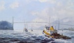 Lions Gate, British Columbia Gateway To The Pacific by Robert McVittie, numbered 487/550 and signed by artist - offset lithograph limited edition vintage fine art print