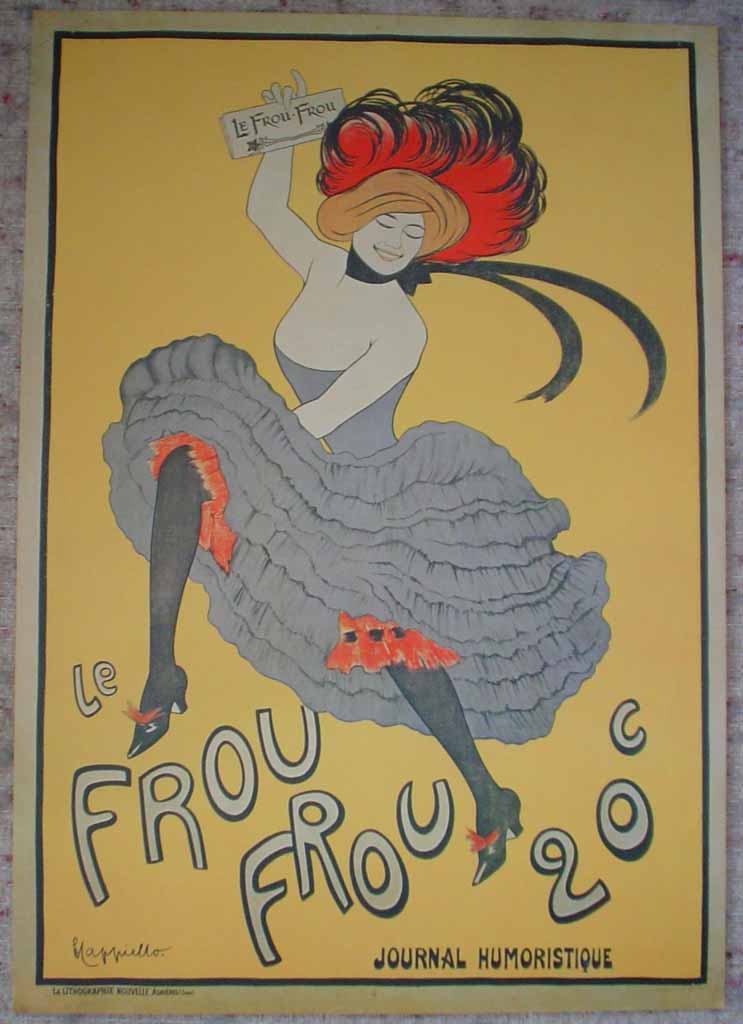 Le Frou Frou, Journal Humoristique by Leonetto Cappiello, turn-of-the-century French Advertising Poster shown with full margins - offset lithograph reproduction vintage ©1978 poster art print