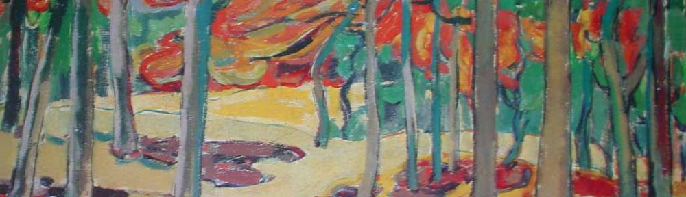 Autumn Woods by Emily Carr - offset lithograph reproduction vintage fine art print