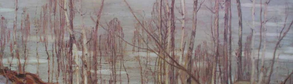 Frozen Lake, Early Spring, Algonquin Park by A.Y. Jackson, Group of Seven - offset lithograph reproduction vintage fine art print