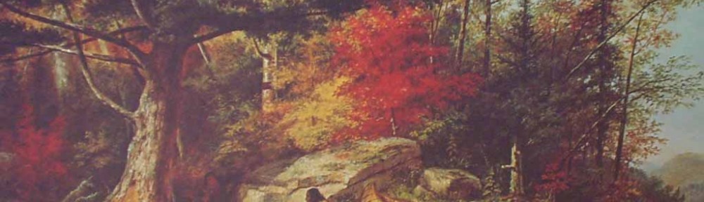 Hurons Camping Near The Big Rock by Cornelius Krieghoff - offset lithograph reproduction vintage fine art print