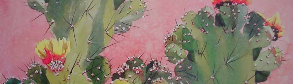 Pereskiopsis, Flowering Cactus by Helen Paul - offset lithograph reproduction vintage poster art print