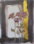 Rosenblute by Jutta Ritter-Scherer, published by Meridian Publishing - offset lithograph reproduction with metallic and real gold foil insets vintage fine art print