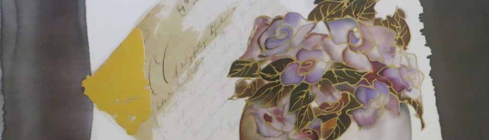 Lettre Pour Toi by Jutta Ritter-Scherer, published by Meridian Publishing - offset lithograph reproduction with metallic and real gold foil insets vintage fine art print