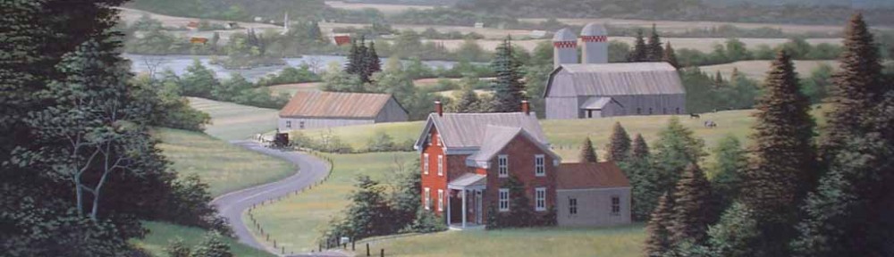 Countryside by Bill Saunders - hand-numbered 280/375 and signed by the artist - offset lithograph limited edition vintage fine art print