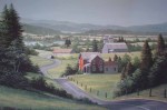 Countryside by Bill Saunders - hand-numbered 280/375 and signed by the artist - offset lithograph limited edition vintage fine art print