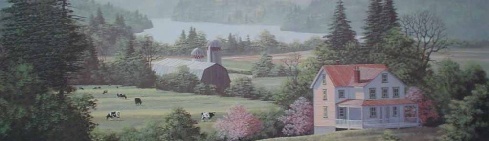Spring Pastures by Bill Saunders - hand-numbered 296/375 and signed by the artist - offset lithograph limited edition vintage fine art print