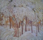Snow In October by Tom Thomson, Group of Seven - offset lithograph reproduction vintage fine art print