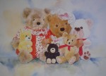 Amanda's Friends: Family Portrait by Wendy Tosoff - offset lithograph reproduction vintage fine art print