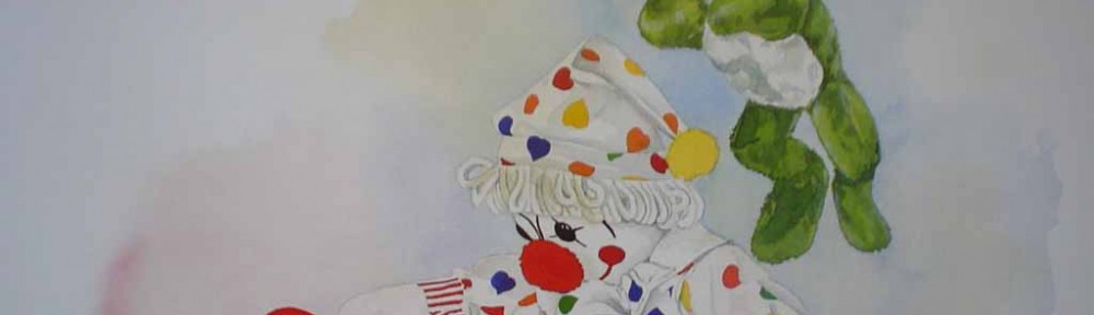 Amanda's Friends: Leap Frog by Wendy Tosoff - offset lithograph reproduction vintage fine art print