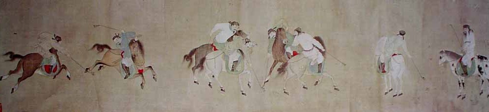 Polo Players by Li Ling - offset lithograph reproduction vintage fine art print