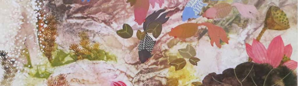 The Lily Pond by Tseng Ying Pang - offset lithograph reproduction vintage fine art print