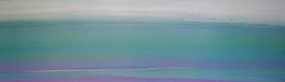Island Waterscape, untitled by Doug Danz, published by Tiger Mountain Press, - offset lithograph reproduction vintage fine art poster print