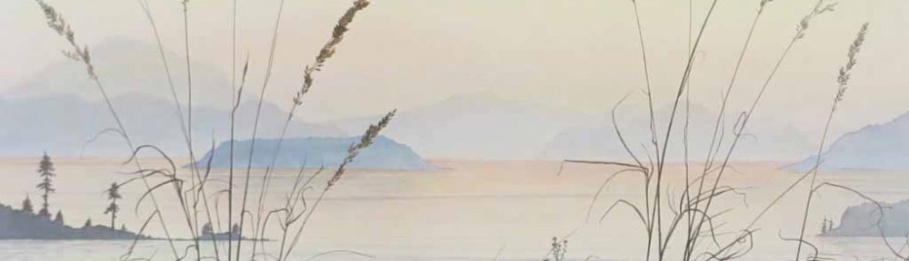 Islands In The Sound by Jeane Duffey, 18x24, printed in England - offset lithograph reproduction vintage fine art print