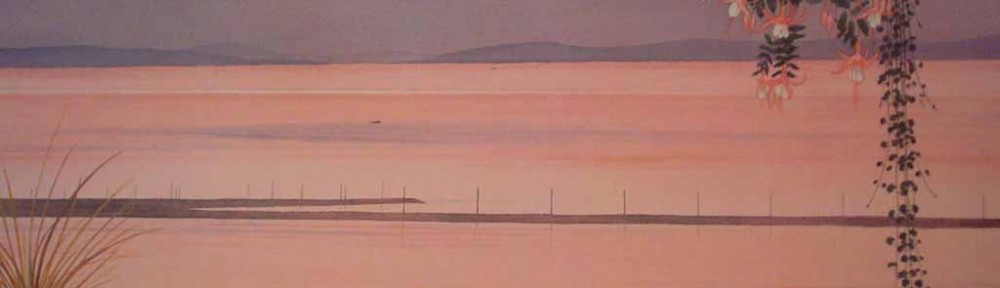 Causeway by Jeane Duffey, 18x24, printed in England - offset lithograph reproduction vintage fine art print