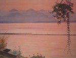 Causeway by Jeane Duffey, 18x24, printed in England - offset lithograph reproduction vintage fine art print
