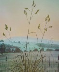 October Evening by Jeane Duffey, 17x14, printed in England - offset lithograph reproduction vintage fine art print