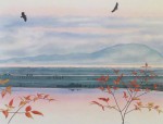 Where Eagles Soar by Jeane Duffey, 18x24, printed in England - offset lithograph reproduction vintage fine art print