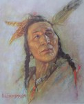 Blackfoot Brave by Nicholas de Grandmaison, numbered en verso as "X"-551 - offset lithograph limited edition vintage fine art print