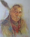 Chief Coldweather by Nicholas de Grandmaison, numbered en verso as "R"-727 - offset lithograph limited edition vintage fine art print