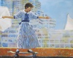 Losing Control by Robert Genn, hand-signed by artist - offset lithograph reproduction vintage poster art print