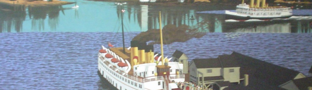 Nanaimo Harbour by Edward John (E.J.) Hughes, from the Vancouver Expo'86 Discovery Series - offset lithograph reproduction vintage poster art print