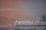 Canada Pavilion 1986 by Thomas J. Huntley, signed by artist - offset lithograph reproduction vintage fine art print