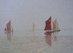 Barge Race, Essex by Colin Kirby-Green. Published by Il Grigo S.R.L. Milano, printed in Italy. - offset lithograph reproduction vintage fine art print