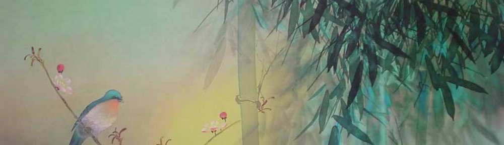 Spring Bamboo by David Lee - offset lithograph reproduction vintage fine art print
