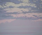 Pacific Sunset by Leyda Campbell - original screenprint/silkscreen limited edition fine art print, signed, titled and numbered 88/198 by artist