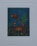 German Zodiac: Cancer/ Krebs by Volker Kühn (ie. Volker Kuehn) - original hand-coloured etching, not signed by artist