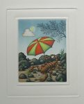 Scorpio/ Skorpion by Volker Kühn (ie. Volker Kuehn) - German Zodiac original hand-coloured etching not signed by artist