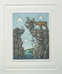Capricorn/ Steinbock by Volker Kühn (ie. Volker Kuehn) - German Zodiac original hand-coloured etching not signed by artist
