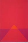 Red Pyramid Abstract (untitled) by Fritz Ruoff - 1975 original serigraph/silkscreen, signed in plate, one of 13 different serigraphs from "Künstlerkalendar '75" , an oversized calendar featuring original serigraphs from 13 European artists, © 1975 Verlag F. Bruckmann KG, München (Bruckmann Publishing, Munich)