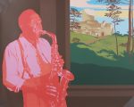 KerrisdaleGallery.com - Stock ID#YR116sh-snd-c - "Sounds Inside" by Robert Young: an homage to Charlie "Bird" Parker, - original serigraph/silkscreen, limited edition of 150 - numbered 116/150, dated 1973 and signed by artist - vintage fine art print commissioned by Christie's Contemporary Art, Londonserigraph/silkscreen, limited edition of 150 - numbered 116/150, dated 1973 and signed by artist - vintage fine art print commissioned by Christie's Contemporary Art, London