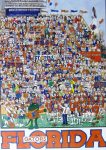 KerrisdaleGallery.com - Stock ID#HJ980pv - "University of Florida Gators Football" by John Holladay - offset lithograph poster - University of Florida, Gainesville FL, UF Gators, Florida Field, The Swamp - vintage 1980s collectible poster/ art print