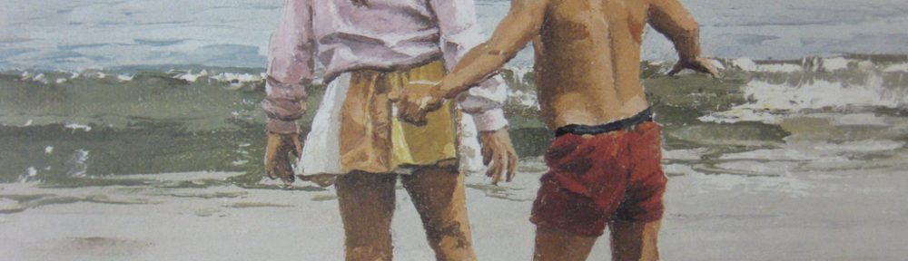 KerrisdaleGallery.com - stock ID#RP235ph-snt - Low Tide by Paul Rupert, shown as close-up detail - Limited Edition 235/950, 1987 offset lithograph; numbered, titled and signed in pencil by the artist